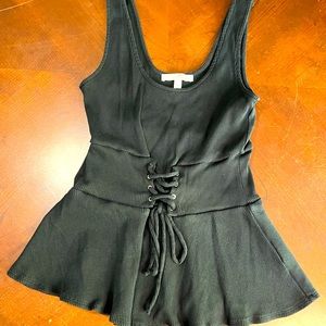 Express black tank with corset type waist. M